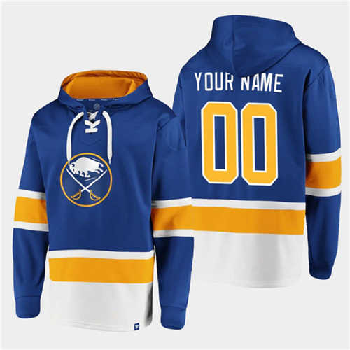 Buffalo Sabres Active Player Custom Royal Ageless Must-Have Lace-Up Pullover Hoodie